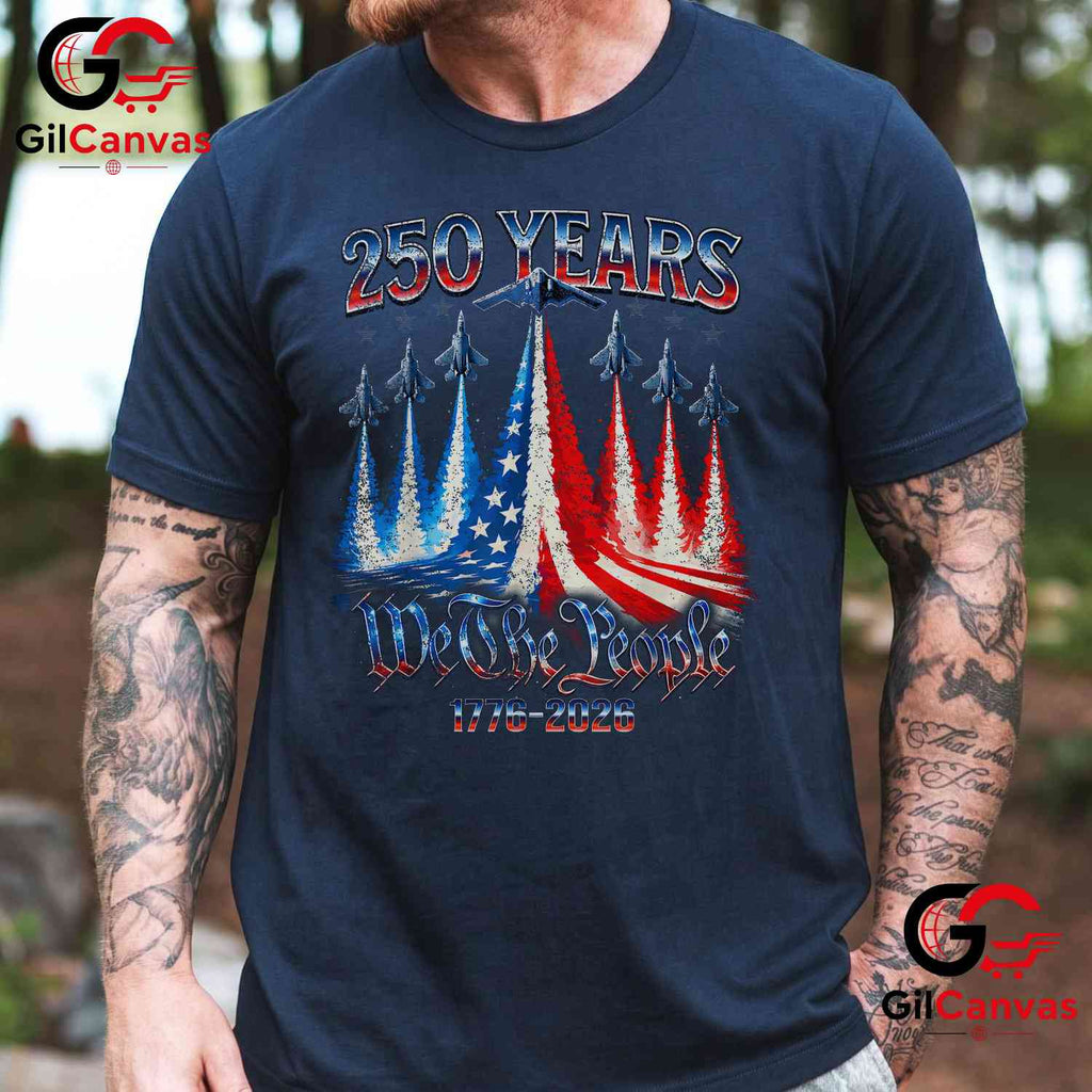 4th of July 250th Anniversary USA Flag America 250 Years Unisex USA Flag Graphic T-Shirt