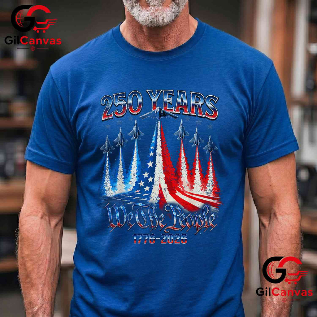 4th of July 250th Anniversary USA Flag America 250 Years Unisex USA Flag Graphic T-Shirt