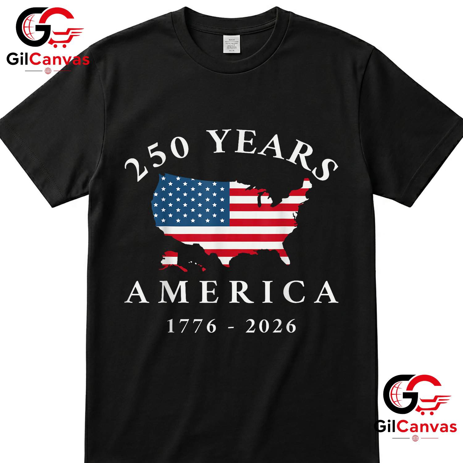 4th of July America 250 Years Anniversary 1776-2026 Unisex Patriotic Graphic T-Shirt