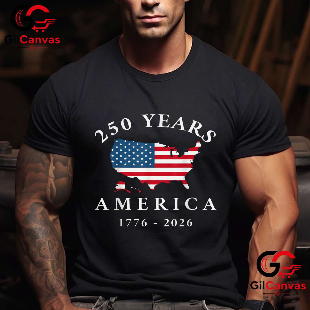 4th of July America 250 Years Anniversary 1776-2026 Unisex Patriotic Graphic T-Shirt