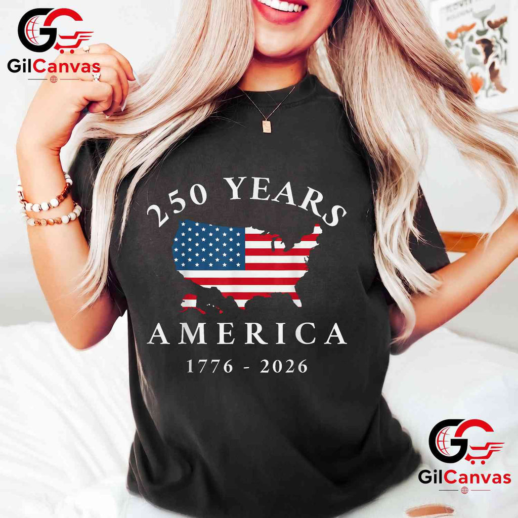 4th of July America 250 Years Anniversary 1776-2026 Unisex Patriotic Graphic T-Shirt
