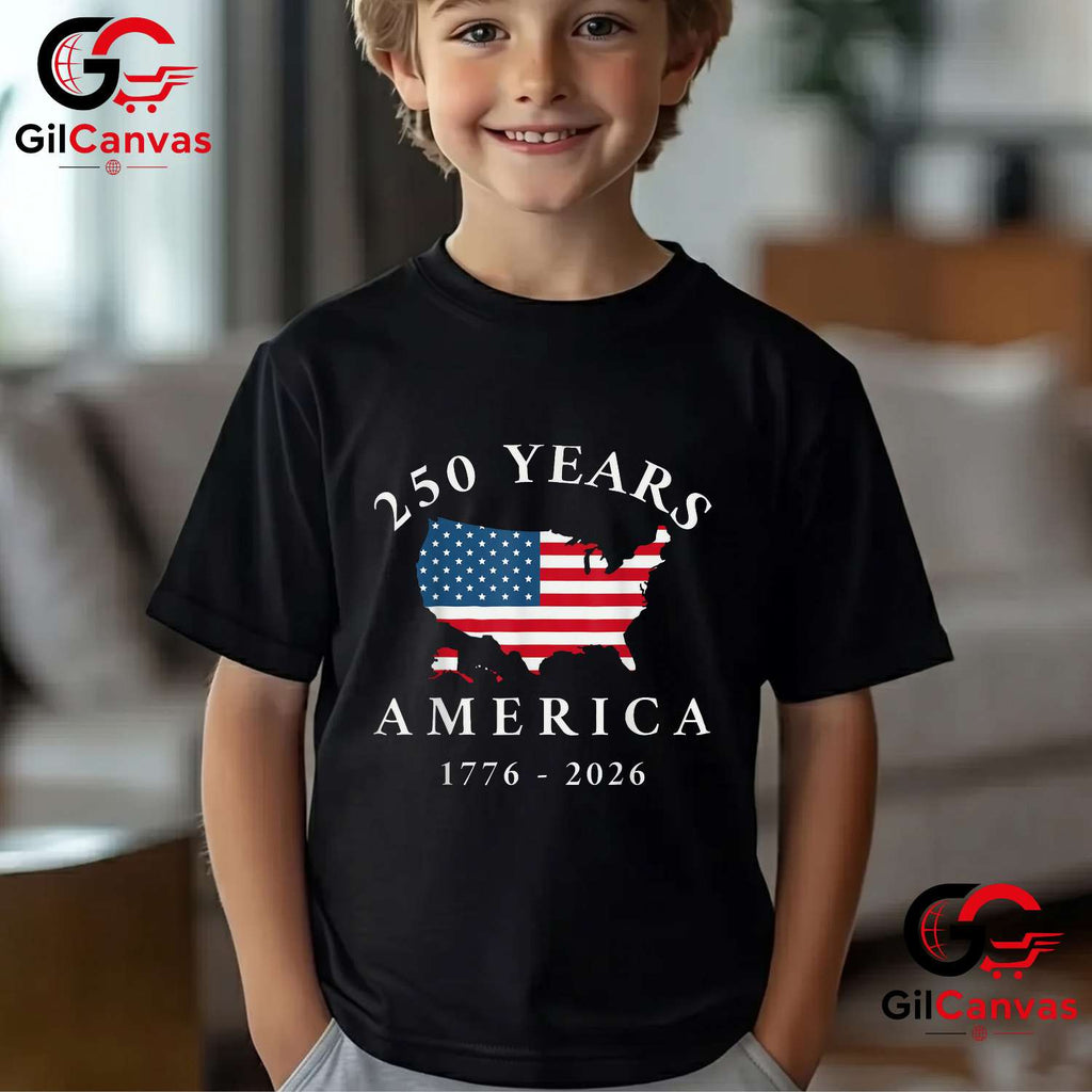4th of July America 250 Years Anniversary 1776-2026 Unisex Patriotic Graphic T-Shirt