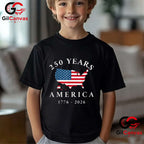 4th of July America 250 Years Anniversary 1776-2026 Unisex Patriotic Graphic T-Shirt