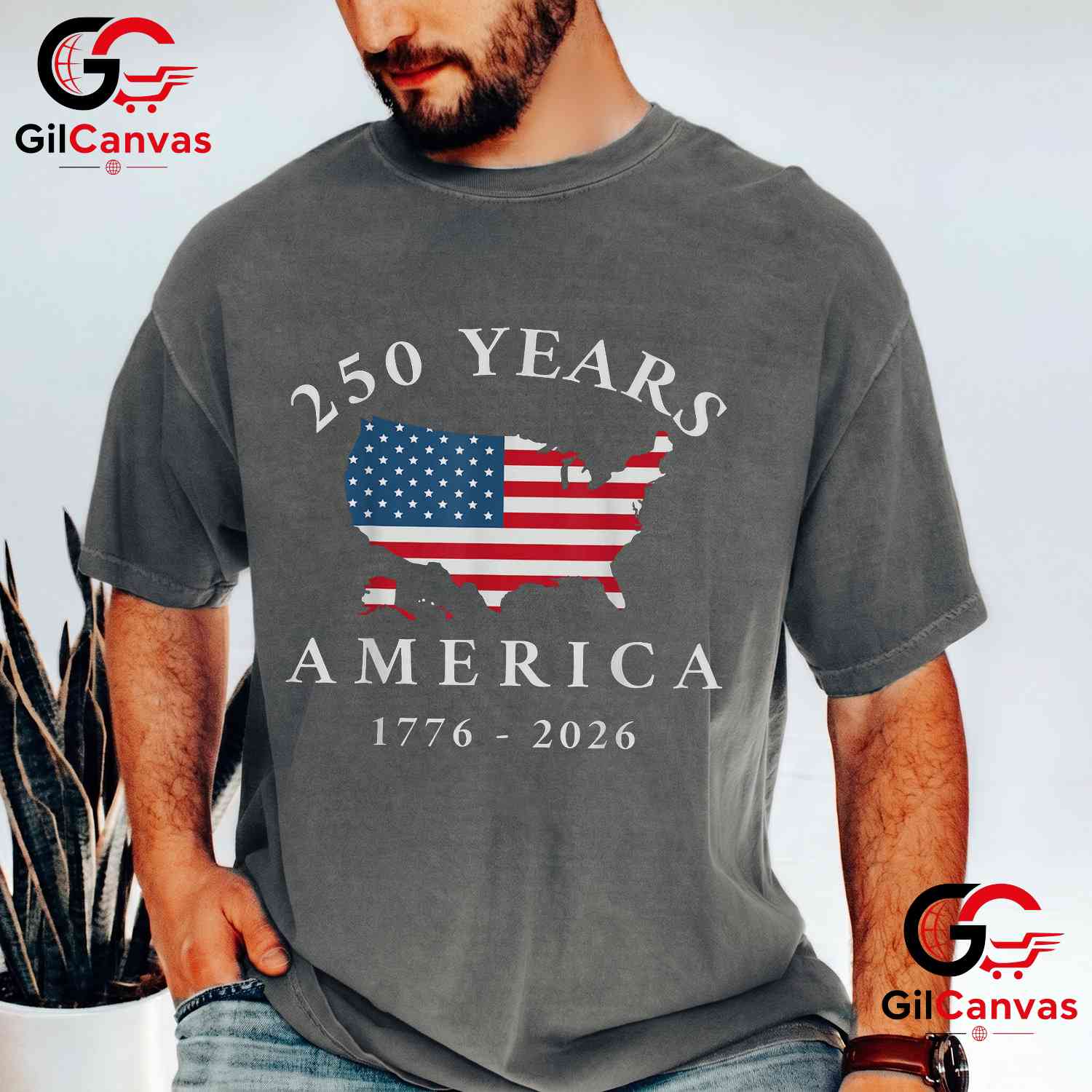 4th of July America 250 Years Anniversary 1776-2026 Unisex Patriotic Graphic T-Shirt