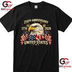 America 250 Years Anniversary 1776-2026 USA Flag Patriotic Unisex Men Women T-Shirt