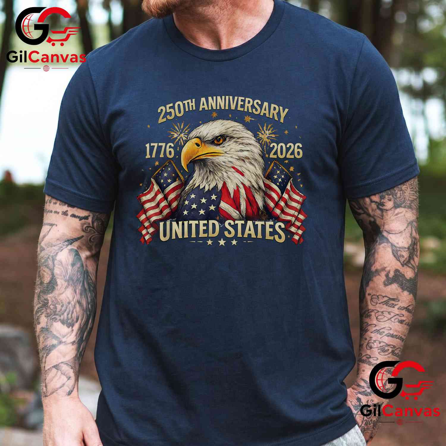 America 250 Years Anniversary 1776-2026 USA Flag Patriotic Unisex Men Women T-Shirt