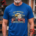 America 250 Years Anniversary 1776-2026 USA Flag Patriotic Unisex Men Women T-Shirt