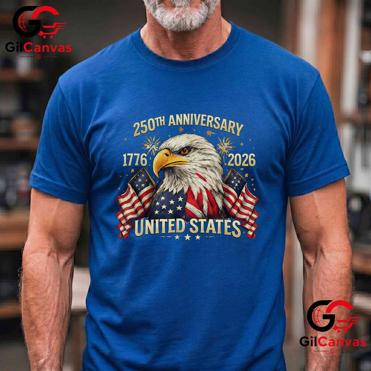 America 250 Years Anniversary 1776-2026 USA Flag Patriotic Unisex Men Women T-Shirt