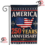 America 250 Years Anniversary Garden Flag USA Map Semiquincentennial Yard Sign