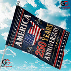 America 250 Years Anniversary Garden Flag USA Map Semiquincentennial Yard Sign