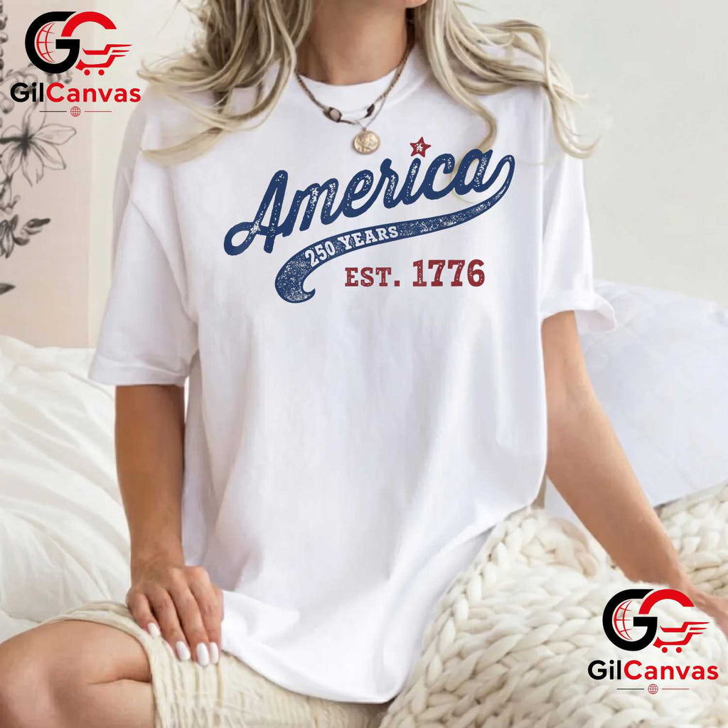 America 250 Years Established 1776 Anniversary Patriotic Unisex Men Women Gift T-Shirt