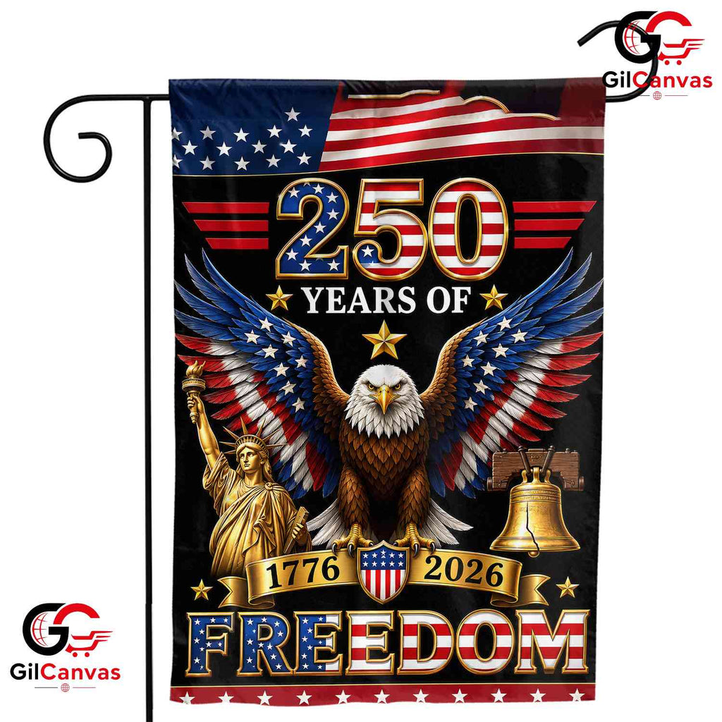 America 250 Years Freedom Patriotic Liberty Bell 1776-2026 Decor Garden Flag