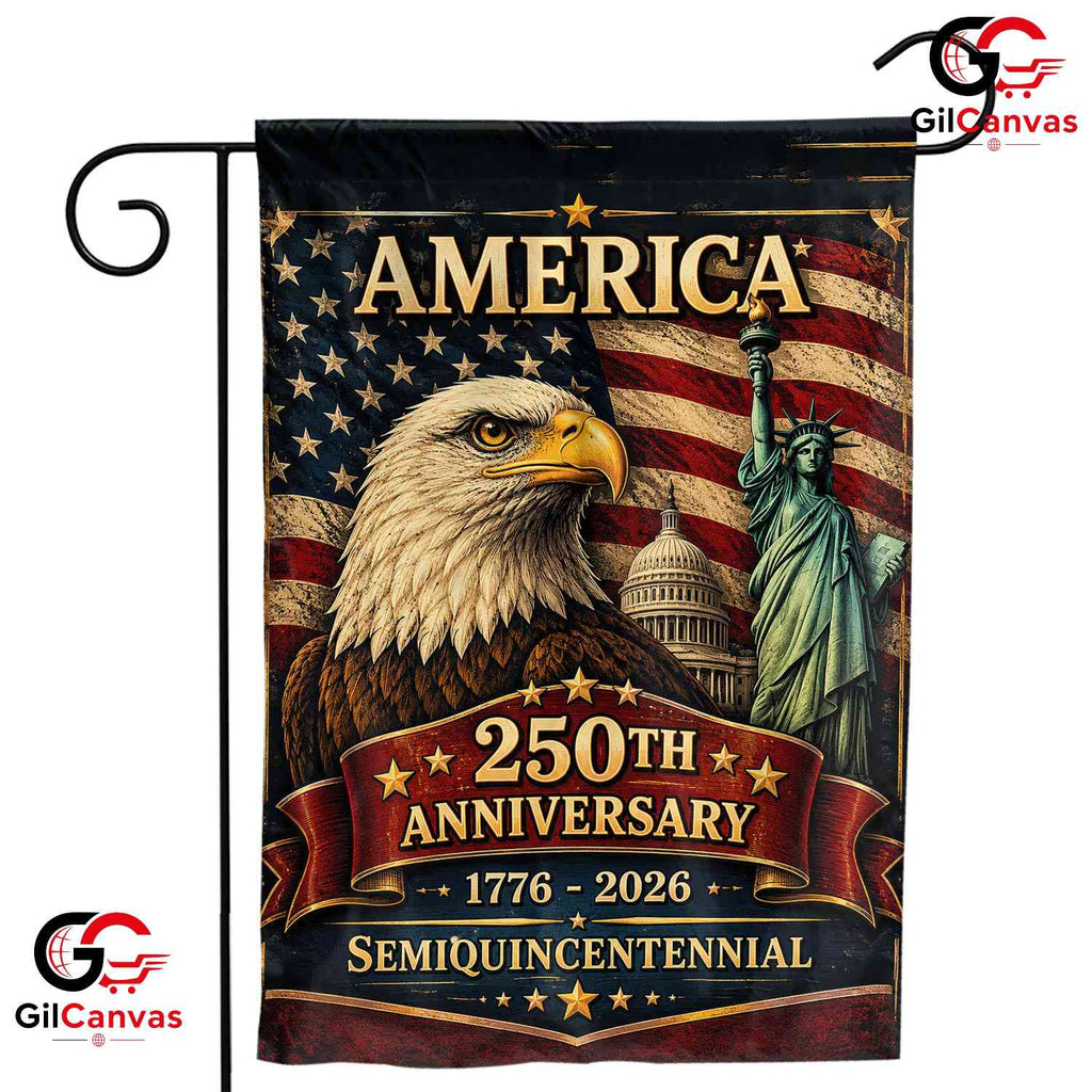 America 250th Anniversary Eagle Statue of Liberty Yard Banner Garden Flag