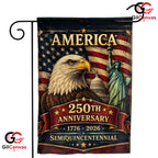 America 250th Anniversary Eagle Statue of Liberty Yard Banner Garden Flag