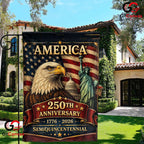 America 250th Anniversary Eagle Statue of Liberty Yard Banner Garden Flag