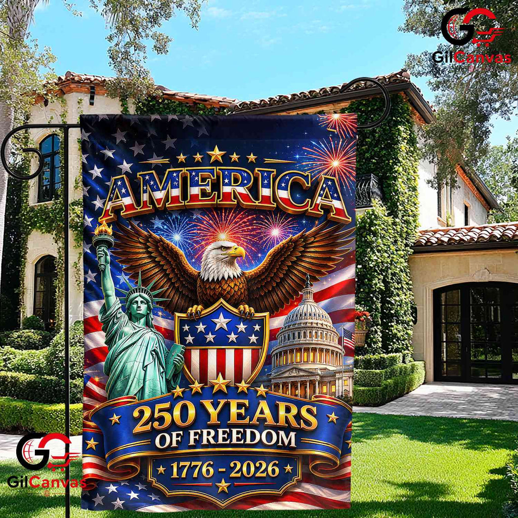 America 250th Anniversary Garden Flag Liberty Eagle Yard Banner Sign 1776-2026
