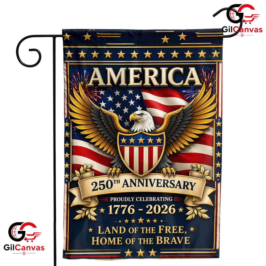 America 250th Anniversary Garden Flag Patriotic Eagle Yard Banner 1776-2026
