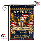 America 250th Anniversary Garden Flag Patriotic Eagle Yard Banner 1776-2026