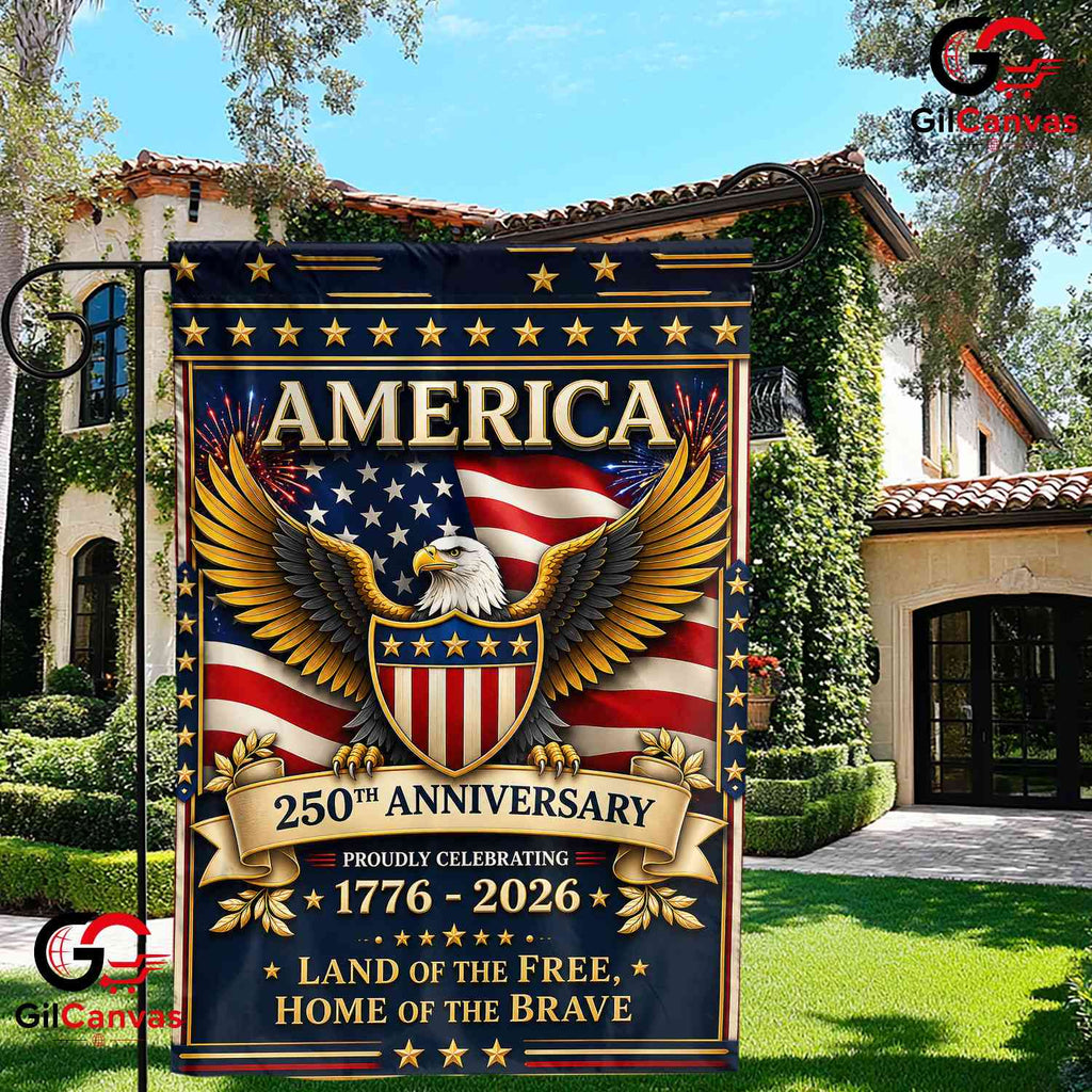 America 250th Anniversary Garden Flag Patriotic Eagle Yard Banner 1776-2026