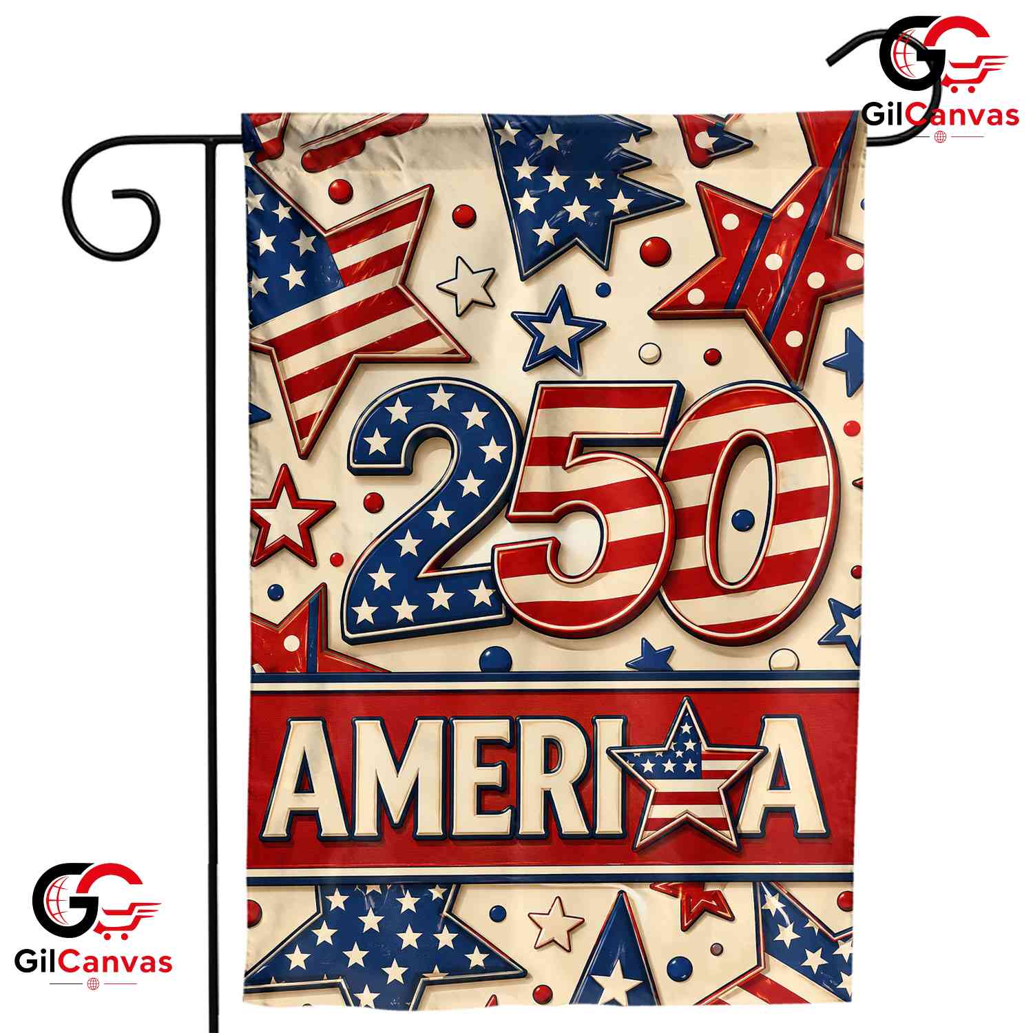 America 250th Anniversary Garden Flag Patriotic Stars And Stripes Yard Banner