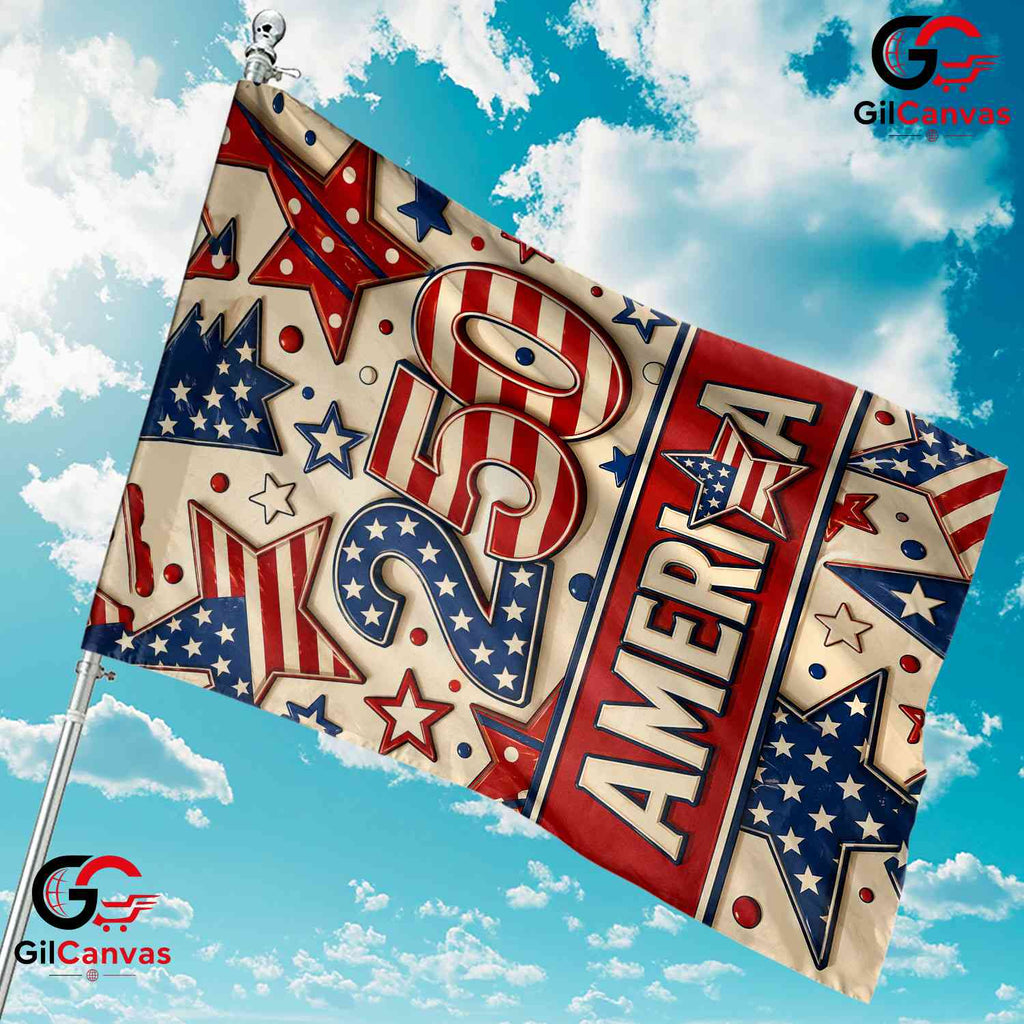 America 250th Anniversary Garden Flag Patriotic Stars And Stripes Yard Banner