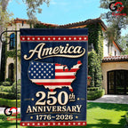 America 250th Anniversary Garden Flag USA Map Semiquincentennial Banner Sign
