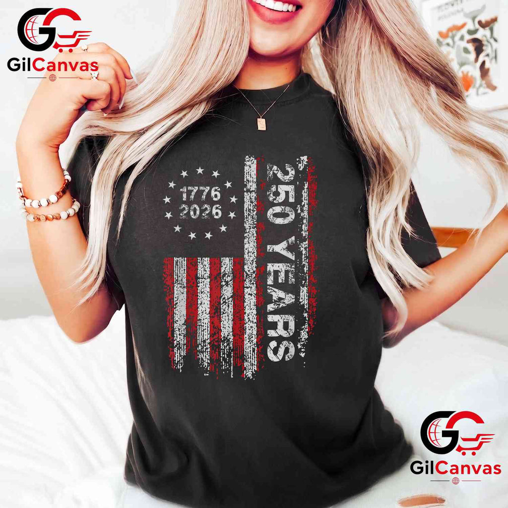 America 250th Anniversary Independence Day Freedom Unisex Adult Vintage Patriotic T-Shirt