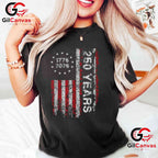 America 250th Anniversary Independence Day Freedom Unisex Adult Vintage Patriotic T-Shirt