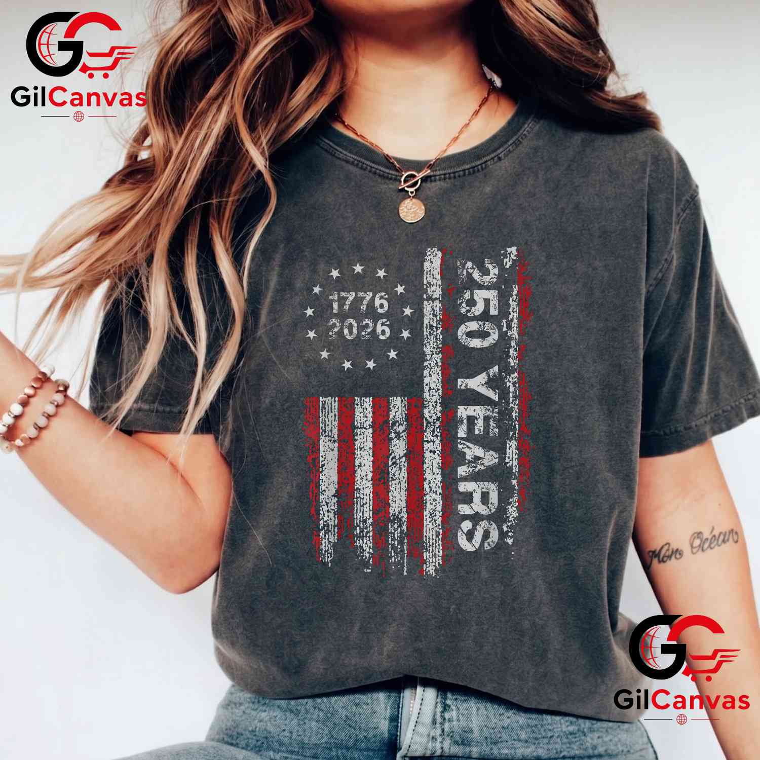 America 250th Anniversary Independence Day Freedom Unisex Adult Vintage Patriotic T-Shirt