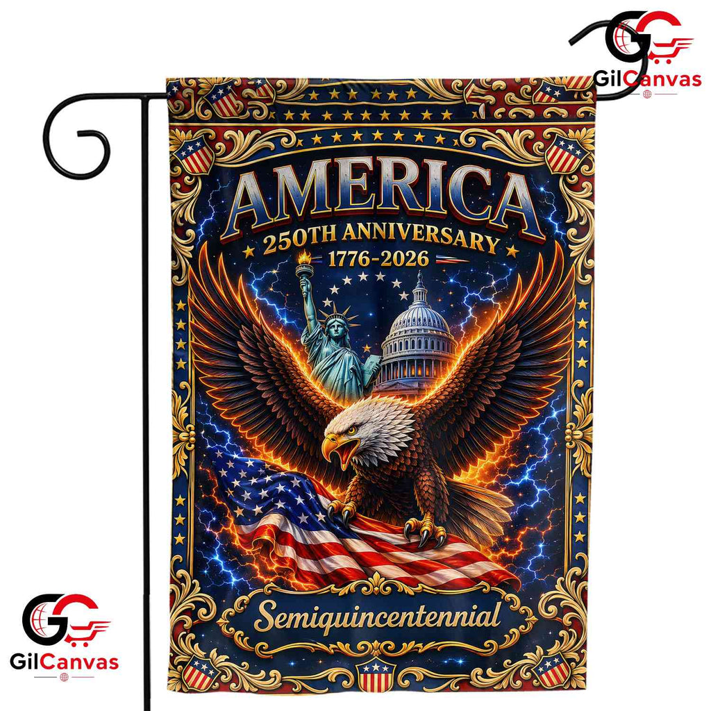 America Semiquincentennial Garden Flag Vintage Eagle 250th Yard Decor Signage