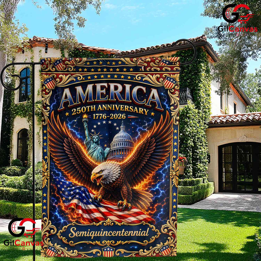America Semiquincentennial Garden Flag Vintage Eagle 250th Yard Decor Signage