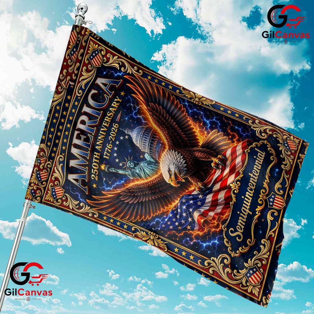 America Semiquincentennial Garden Flag Vintage Eagle 250th Yard Decor Signage
