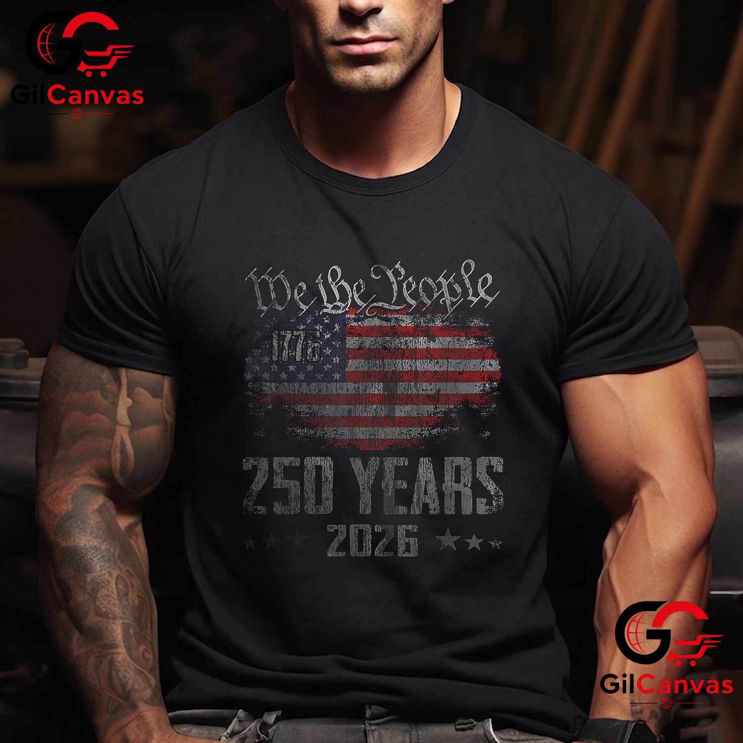 American 250th Anniversary USA Patriotic 4th of July Unisex American Graphic T-Shirt