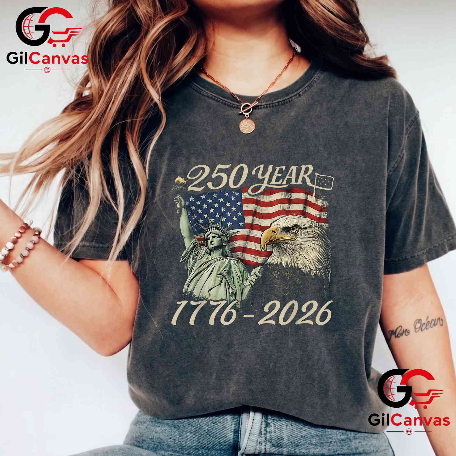 American 4th July Patriotic USA 250th Anniversary 250 Years Unisex Men Women T-Shirt