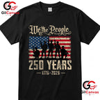 American Birthday USA Flag 250th Anniversary 250 Years Unisex Patriotic Graphic T-Shirt