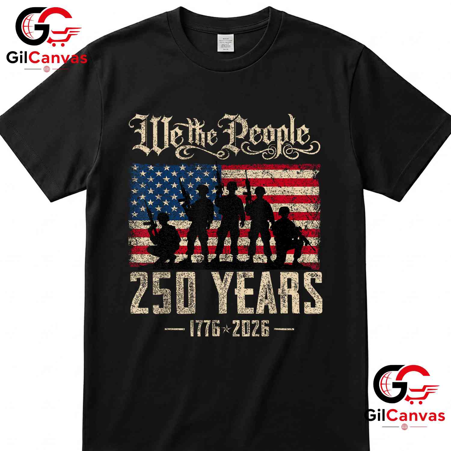 American Birthday USA Flag 250th Anniversary 250 Years Unisex Patriotic Graphic T-Shirt