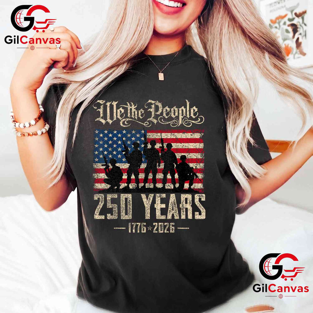 American Birthday USA Flag 250th Anniversary 250 Years Unisex Patriotic Graphic T-Shirt