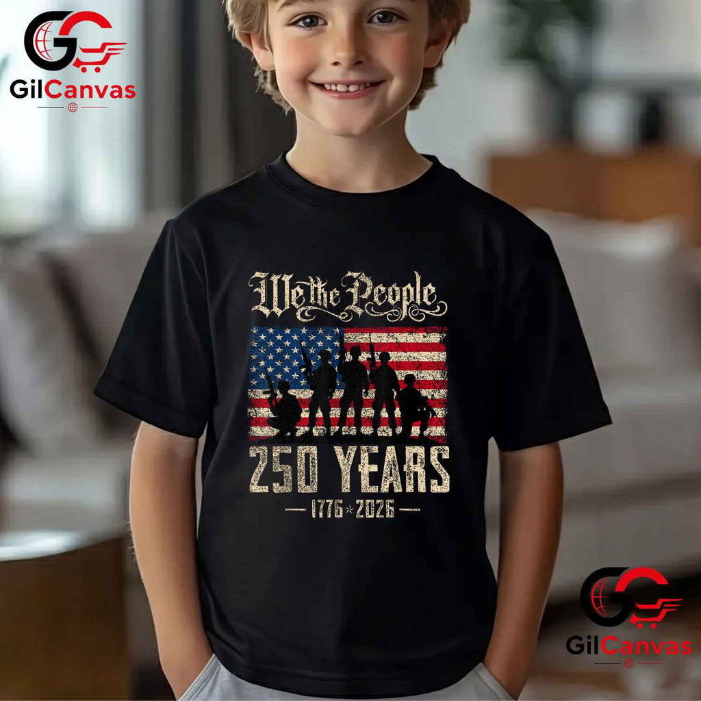 American Birthday USA Flag 250th Anniversary 250 Years Unisex Patriotic Graphic T-Shirt