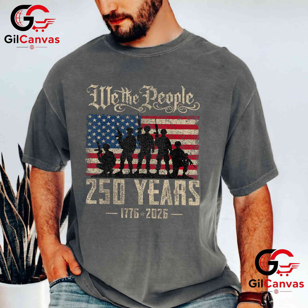 American Birthday USA Flag 250th Anniversary 250 Years Unisex Patriotic Graphic T-Shirt