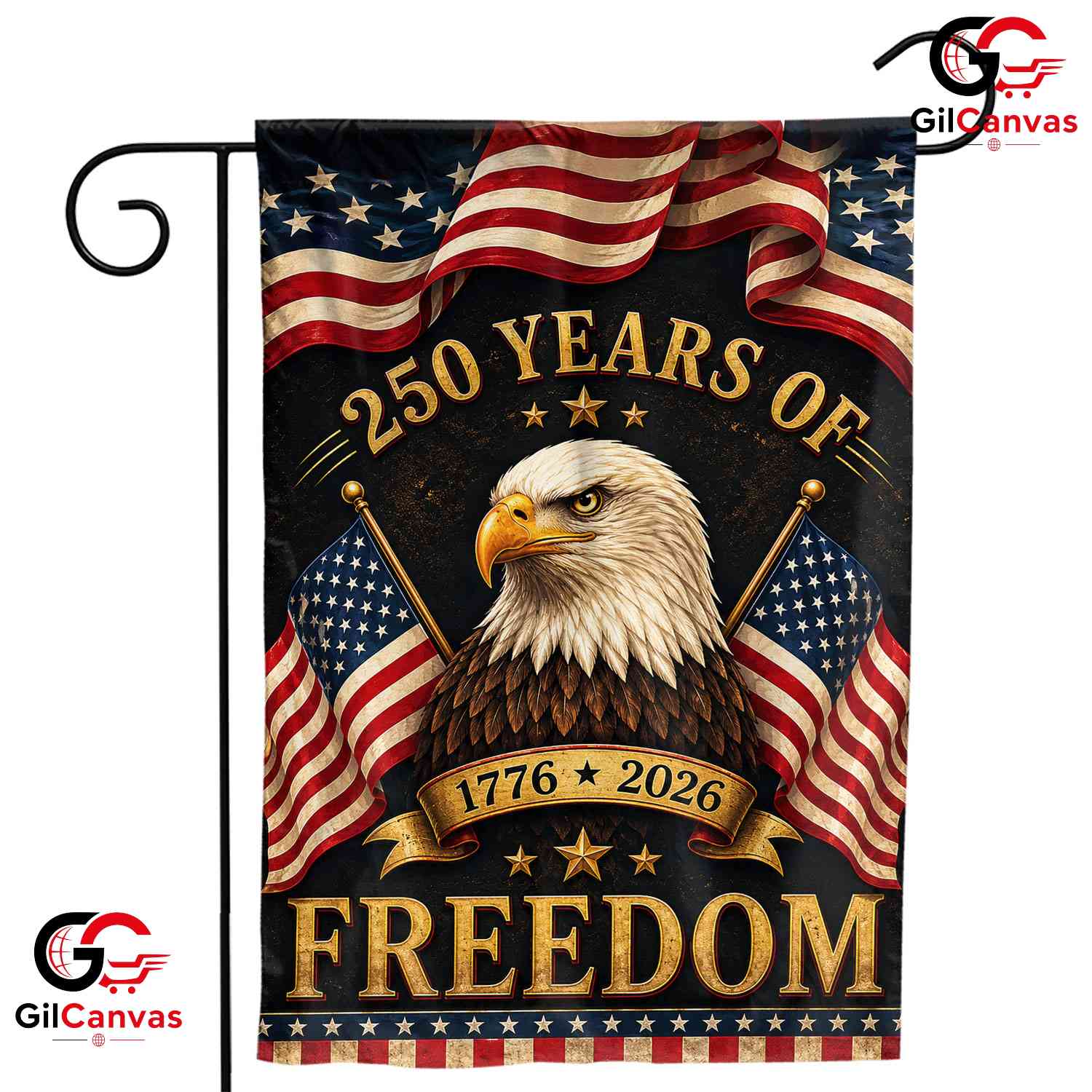 American Eagle 250 Years Of Freedom Garden Flag 1776-2026 Yard Decor Banner