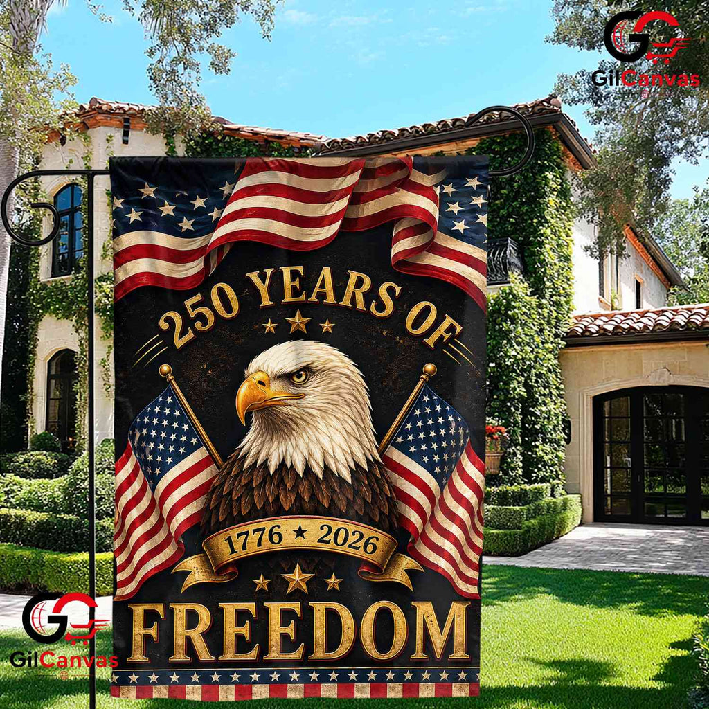 American Eagle 250 Years Of Freedom Garden Flag 1776-2026 Yard Decor Banner