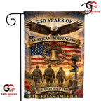 American Independence 250th Garden Flag God Bless America Veteran Banner
