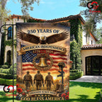 American Independence 250th Garden Flag God Bless America Veteran Banner