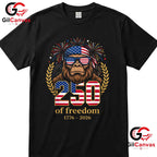 Bigfoot USA 1776-2026 Freedom 250 Years 4th of July Unisex Adult Graphic T-Shirt