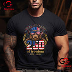 Bigfoot USA 1776-2026 Freedom 250 Years 4th of July Unisex Adult Graphic T-Shirt