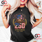 Bigfoot USA 1776-2026 Freedom 250 Years 4th of July Unisex Adult Graphic T-Shirt