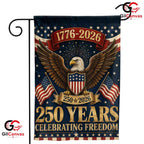 Celebrating Freedom 250th House Garden Flag Patriotic Eagle Yard Banner 2026