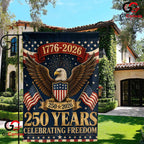 Celebrating Freedom 250th House Garden Flag Patriotic Eagle Yard Banner 2026