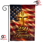 Christian Cross 250th Garden Flag Semiquincentennial Yard Decor Sign 1776-2026