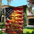 Christian Cross 250th Garden Flag Semiquincentennial Yard Decor Sign 1776-2026